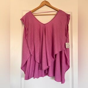 NWT - We The Free - Free People size Small Solstice oversized Tee - Pink